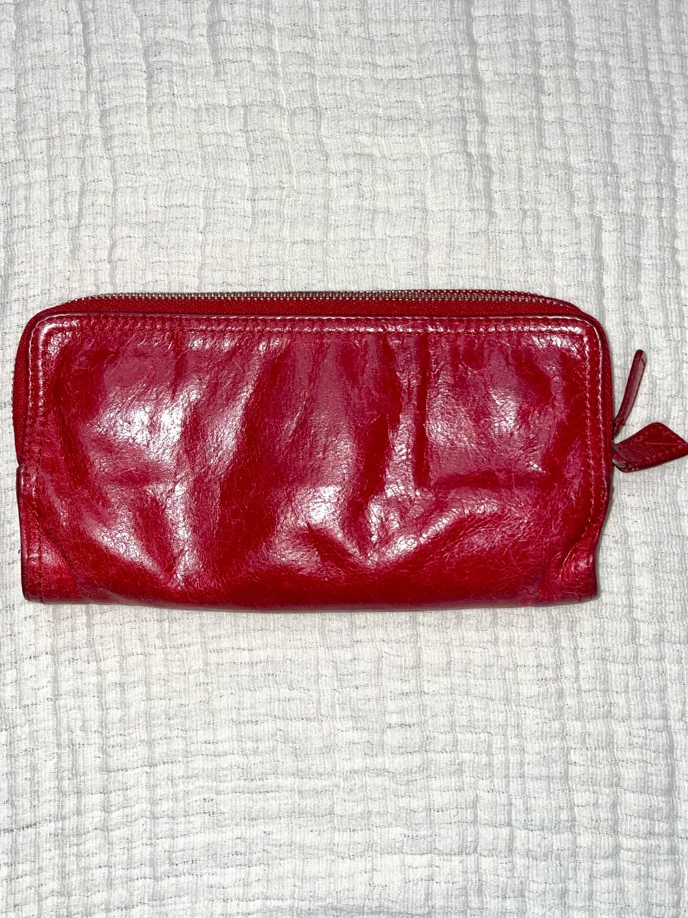 TANO Red Leather Clutch Wallet  Large Travel
